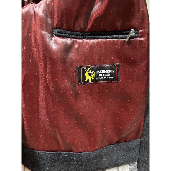 Afazzy New York Med Grey Cashmere Blend Coat Zipper & Buttons Unisex - Picture 13 of 16